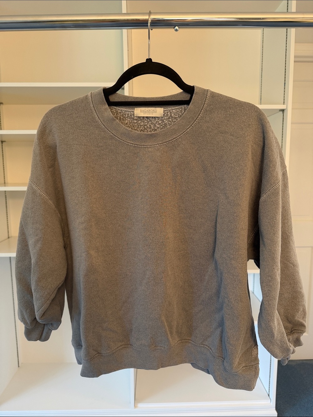 Free People Ragabond Studio 3/4 Sleeve Crew Neck
